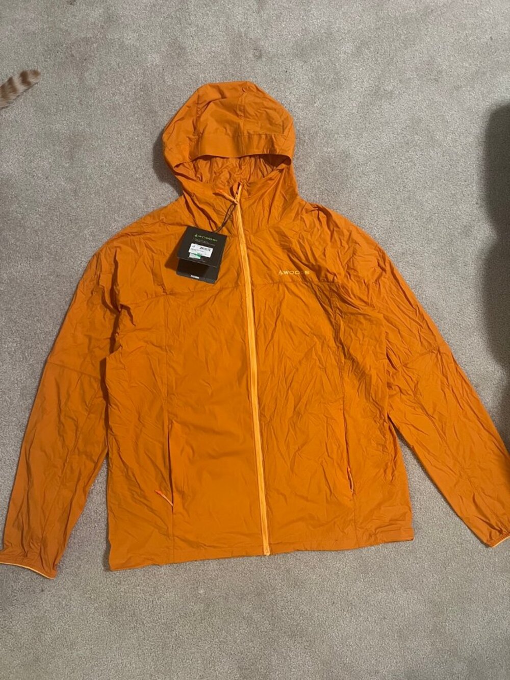 Woods Mens Fromme Windbreaker Hooded Jacket Marmalade Orange XL New With Tags NW
